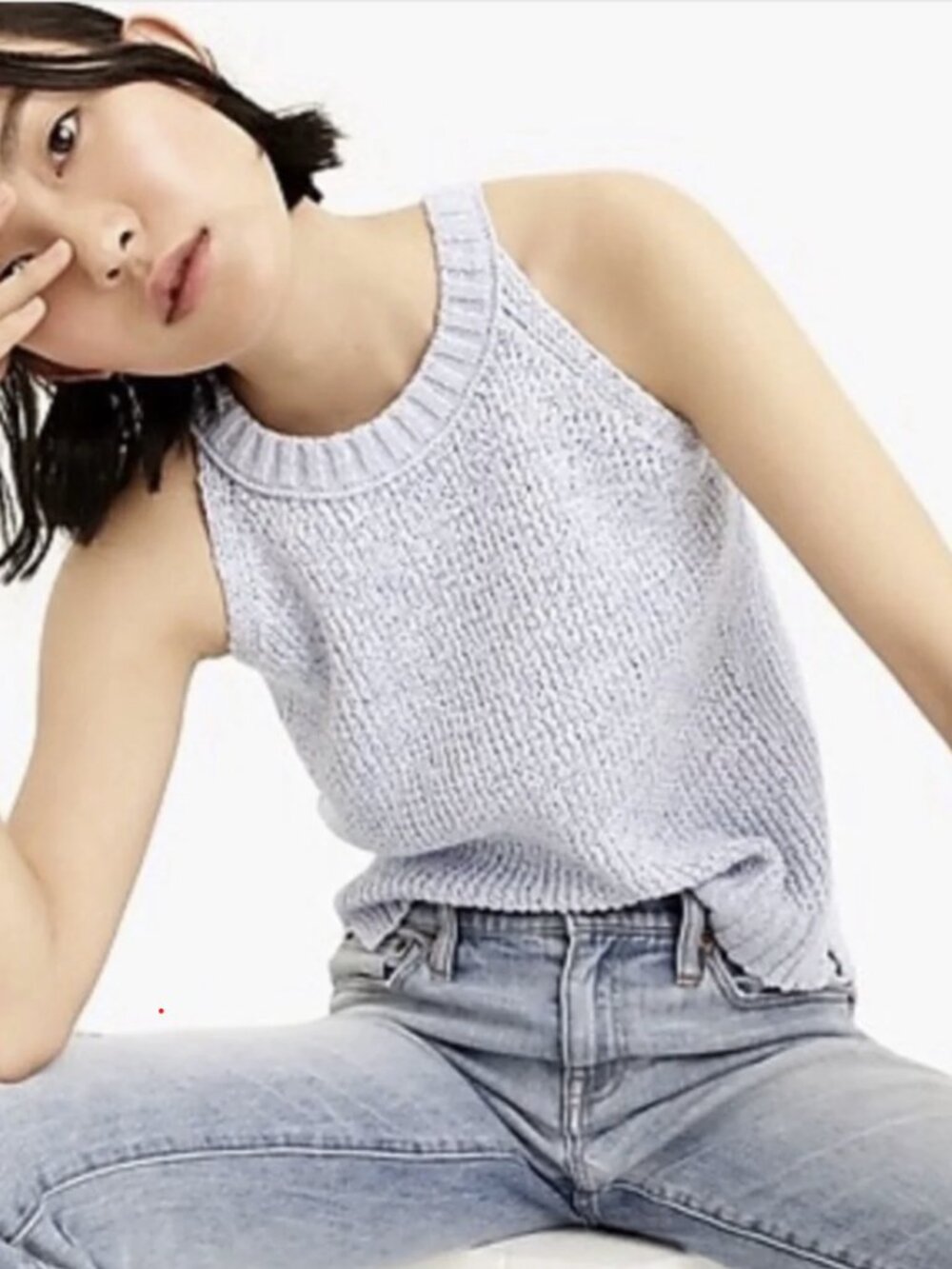 J. Crew Point Sur Light Blue Ribbed Knit Halter Tank Size S